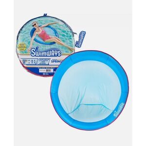 SwimWays Premium Spring Float Papasan‎ Inflatable Pool Lounger All Blue NEW